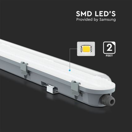 LED techninis fluorescencinis šviestuvas SAMSUNG CHIP LED/18W/230V 6500K IP65 60 cm