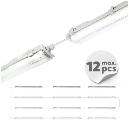 LED techninis fluorescencinis šviestuvas T8 2xG13/18W/230V 4000K IP65 127 cm