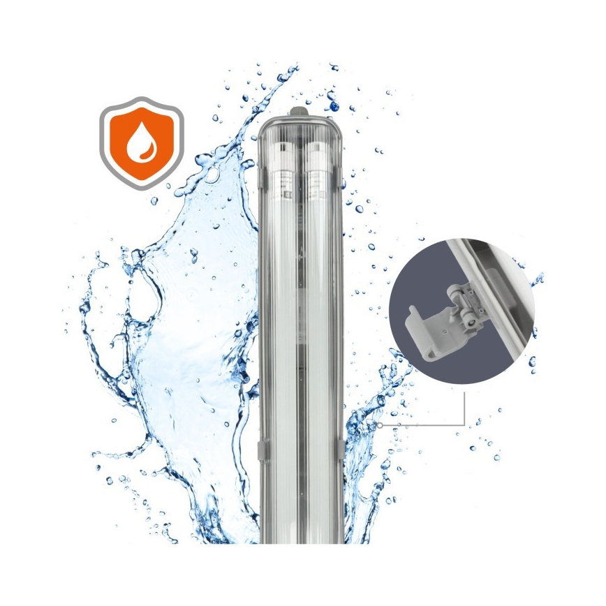 LED techninis fluorescencinis šviestuvas T8 2xG13/18W/230V 4000K IP65 127 cm