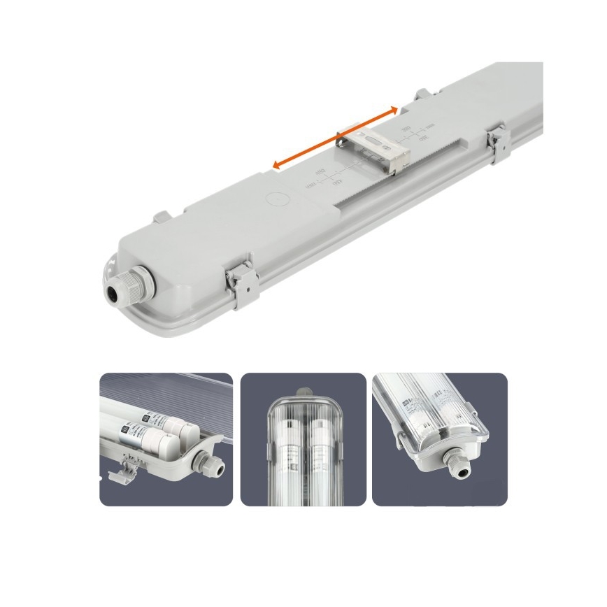 LED Techninis fluorescencinis šviestuvas T8 2xG13/18W/230V 5000K IP65 127 cm