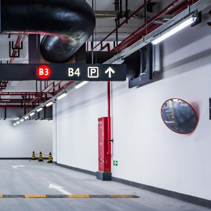 LED techninis fluorescencinis šviestuvas su judesio ir sutemų jutikliu LED/48W/230V IP65 6500K 150 cm