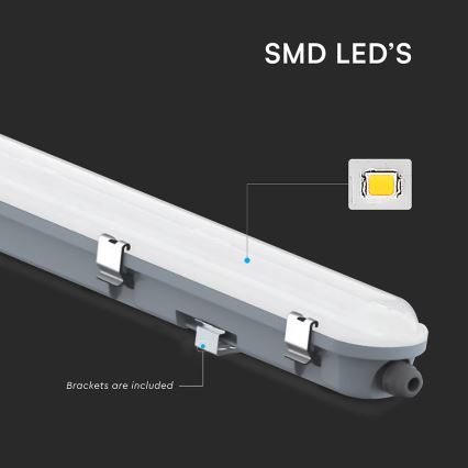 Pramoninis LED vamzdinis šviestuvas su judesio ir sutemos davikliu LED/48W/230V IP65 4000K 150 cm