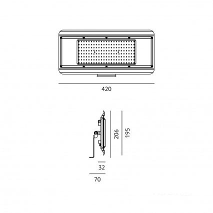 LED techninis šviestuvas 4 viename MULTILUXO LED/200W/230V 4000K IP65 42 cm