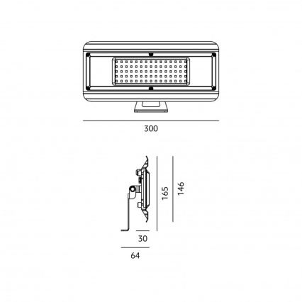 LED techninis šviestuvas 4v1 MULTILUXO LED/100W/230V 4000K IP65 30 cm