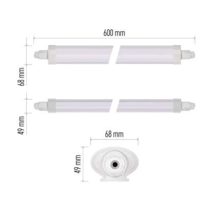LED techninis šviestuvas DUSTY, 18 W, 230 V, IP65, 4000 K, 60 cm