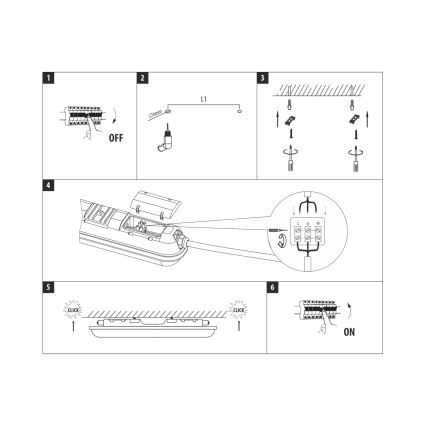 LED techninis šviestuvas LED/48W/230V 4200K 150 cm IP65