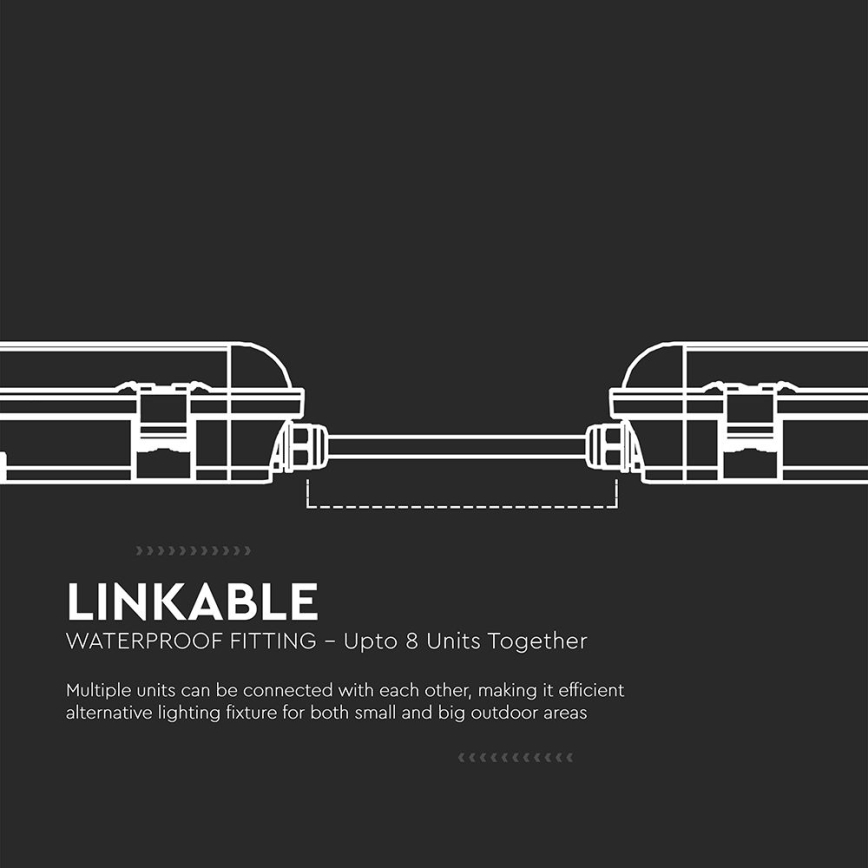 LED pramoninis fluorescencinis šviestuvas su avariniu moduliu LED/36W/230V 6500K IP65 2200 mAh 120 cm