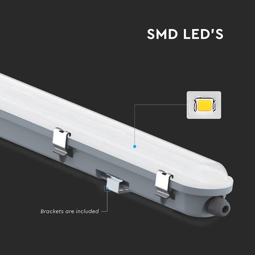 LED pramoninis fluorescencinis šviestuvas su avariniu moduliu LED/36W/230V 6500K IP65 2200 mAh 120 cm