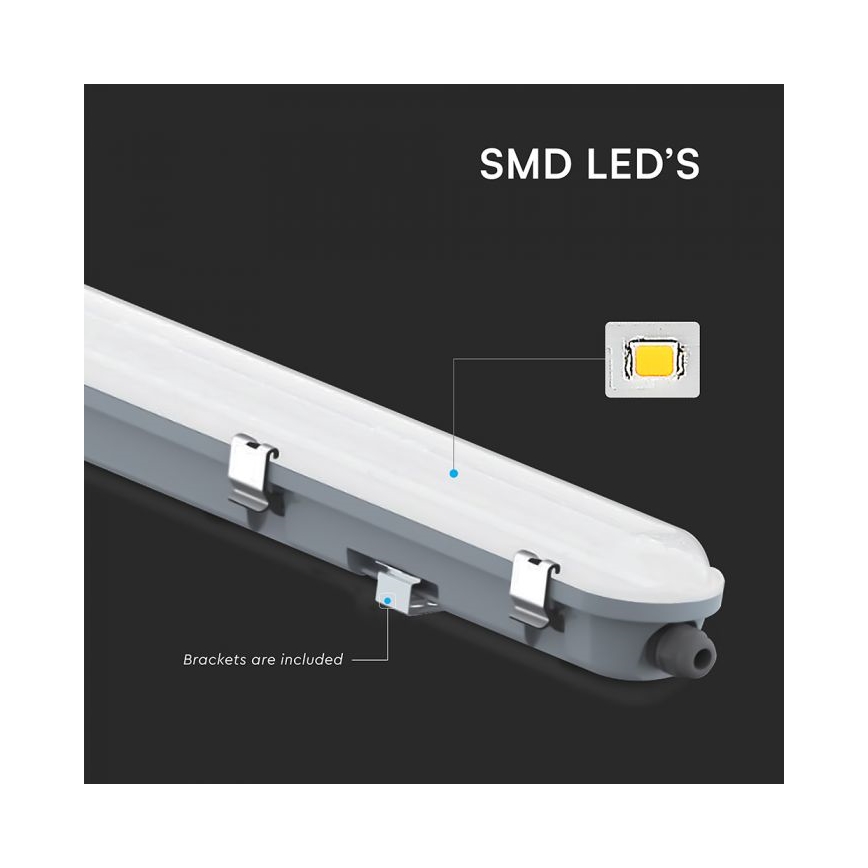 LED techninis linijinis šviestuvas su avariniu moduliu LED/48W/230V 6500K IP65 2200 mAh 150 cm