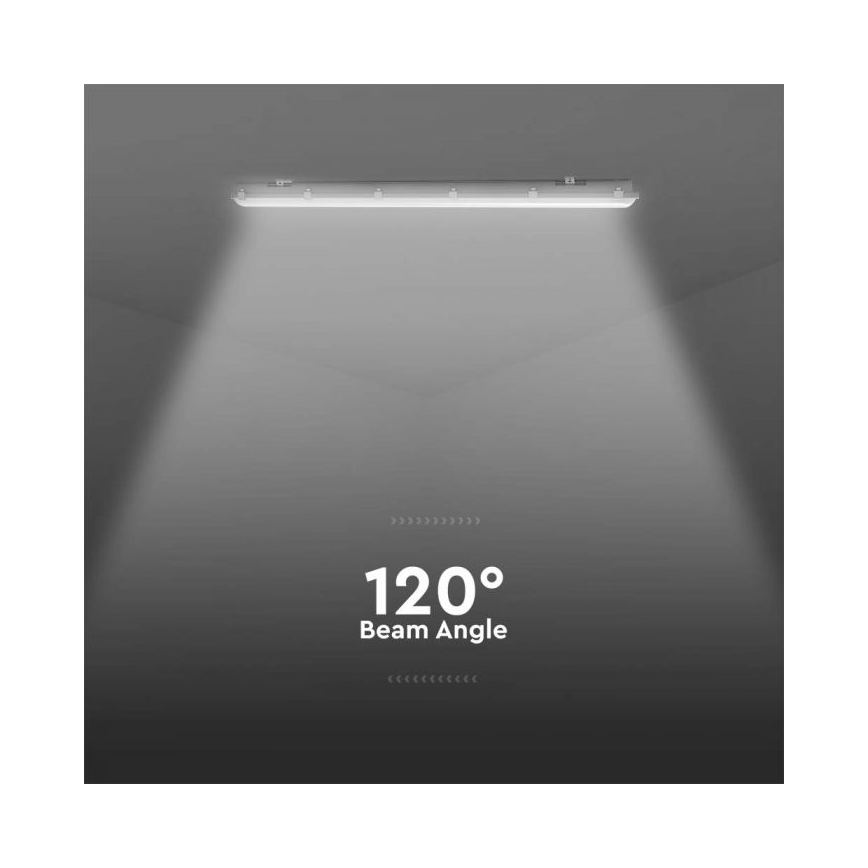 LED techninis linijinis šviestuvas su avariniu moduliu LED/48W/230V 6500K IP65 2200 mAh 150 cm