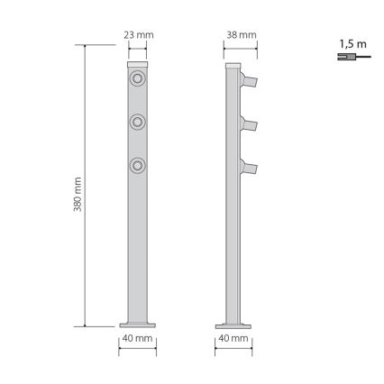 LED toršeras PICCO 3xLED/5,4W/500mA