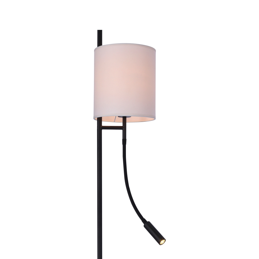 LED Toršeras TOKYO 1xE27/40W/230V + LED/3W juodas/baltas