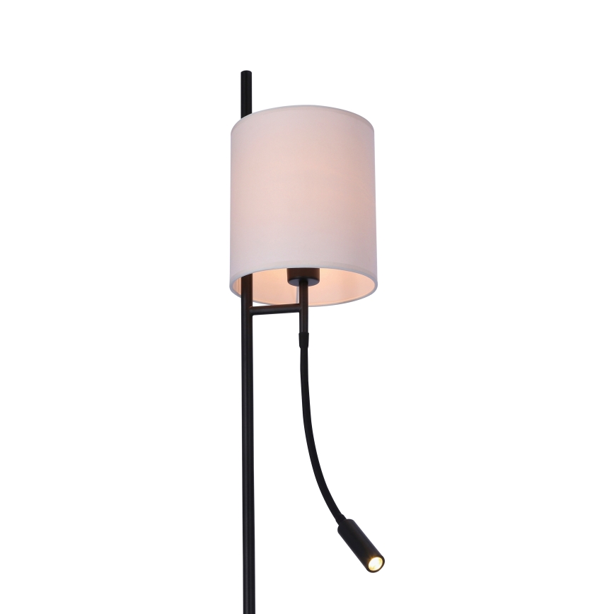 LED Toršeras TOKYO 1xE27/40W/230V + LED/3W juodas/baltas