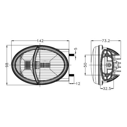 LED Traktoriaus priekinis žibintas LED/102W/10-30V IP69 5700K stačiakampis