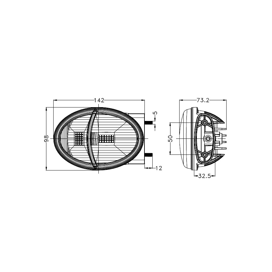 LED Traktoriaus priekinis žibintas LED/102W/10-30V IP69 5700K stačiakampis