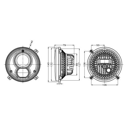 LED Traktoriaus priekinis žibintas LED/60W/10-30V IP69 5700K apvalus