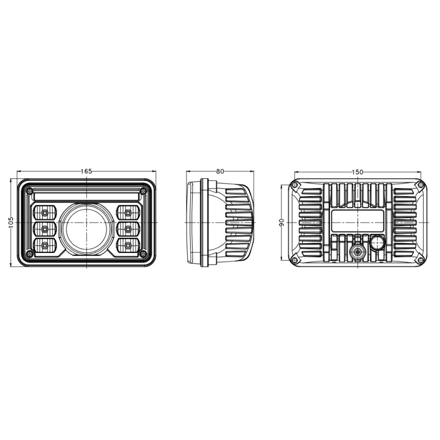 LED Traktoriaus priekinis žibintas LED/69W/10-30V IP69 5700K stačiakampis