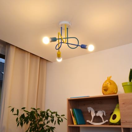 LED Tvirtinamas vaikiškas sietynas OXFORD 3xE27/15W/230V