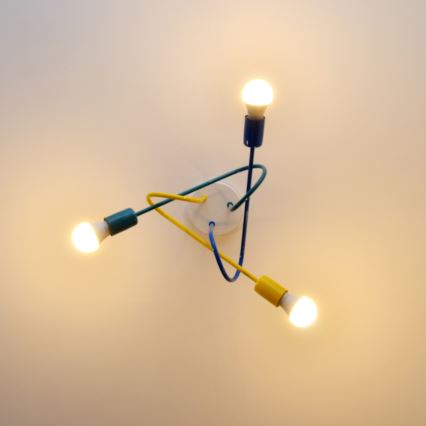 LED Tvirtinamas vaikiškas sietynas OXFORD 3xE27/15W/230V