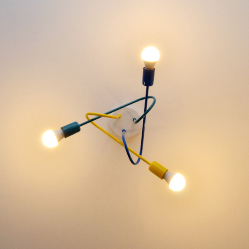 LED Tvirtinamas vaikiškas sietynas OXFORD 3xE27/15W/230V