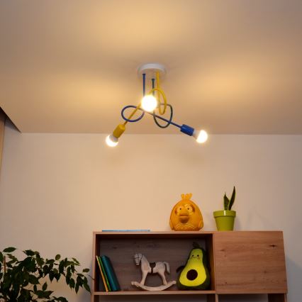 LED Tvirtinamas vaikiškas sietynas OXFORD 3xE27/15W/230V