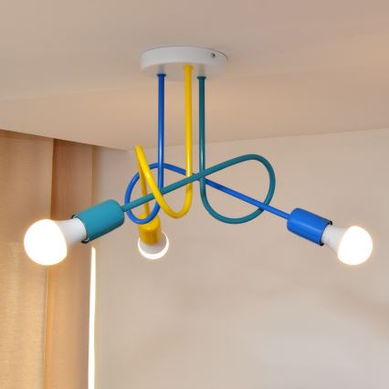 LED Tvirtinamas vaikiškas sietynas OXFORD 3xE27/15W/230V