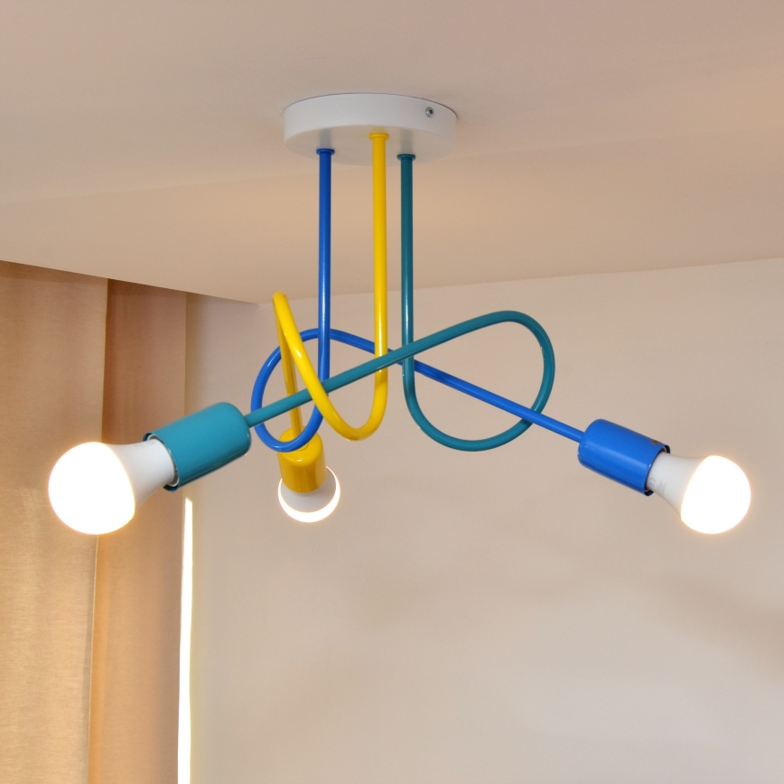 LED Tvirtinamas vaikiškas sietynas OXFORD 3xE27/15W/230V