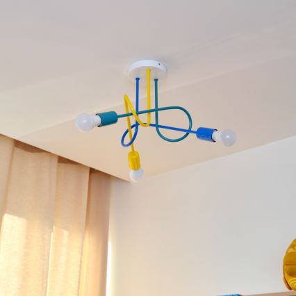 LED Tvirtinamas vaikiškas sietynas OXFORD 3xE27/15W/230V