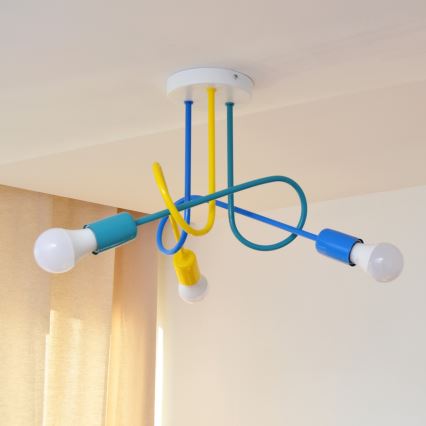 LED Tvirtinamas vaikiškas sietynas OXFORD 3xE27/15W/230V