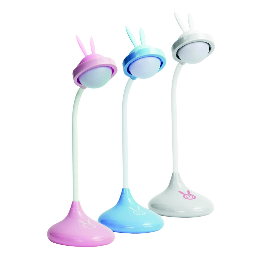 LED Vaikiška jutiklinė lempa RABBIT LED/0,4W/5V 3000/6500K mėlyna + USB