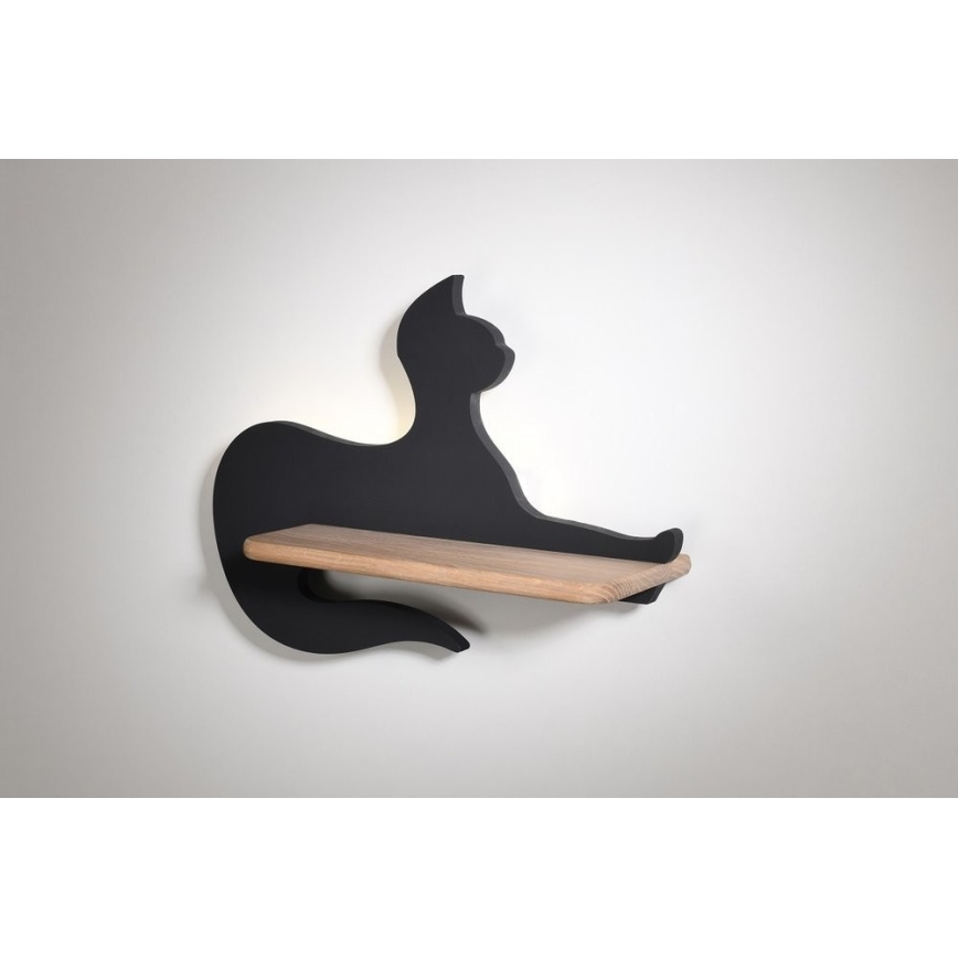 LED vaikiška sieninė lempa su lentyna BLACK CAT LED/5W/230V