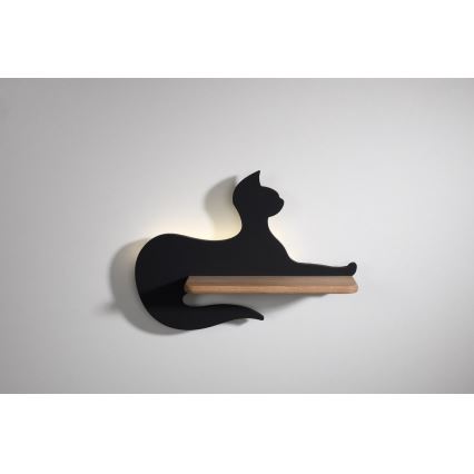 LED vaikiška sieninė lempa su lentyna BLACK CAT LED/5W/230V