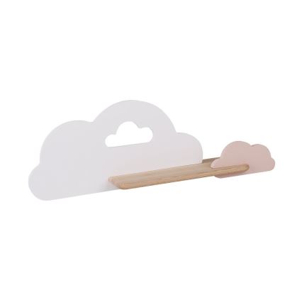 LED vaikiška sieninė lempa su lentyna CLOUD LED/5W/230V balta/rausva