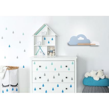 LED vaikiška sieninė lempa su lentyna CLOUD LED/5W/230V mėlyna/balta