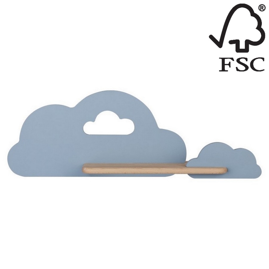 LED vaikiška sieninė lempa su lentyna CLOUD LED/5W/230V mėlyna