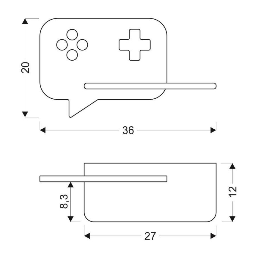 LED vaikiška sieninė lempa su lentyna CONSOLE LED/5W/230V žalia