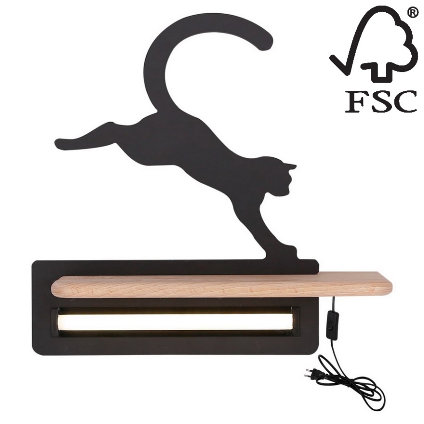 LED vaikiška sieninė lempa su lentyna JUMPING CAT LED/5W/230V