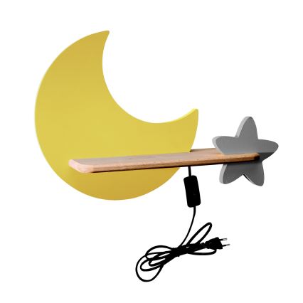 LED vaikiška sieninė lempa su lentyna MOON LED/5W/230V