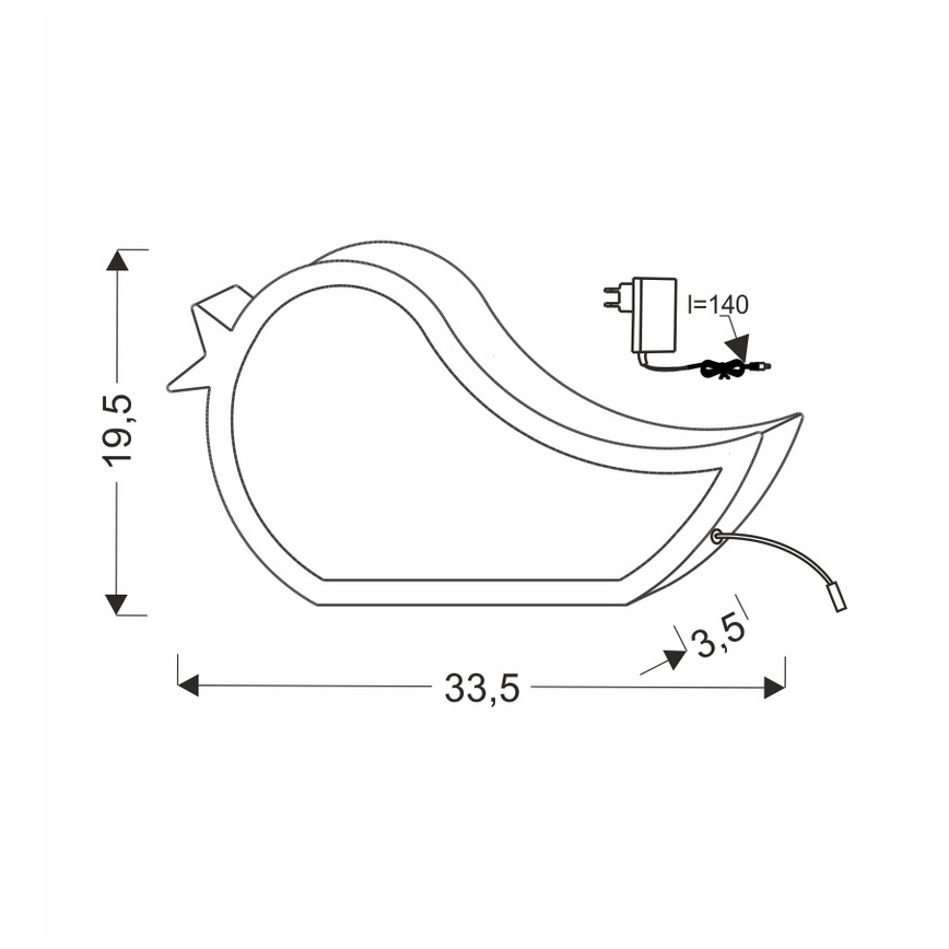 LED vaikiška stalinė lempa BIRD LED/12W/230V mėlyna