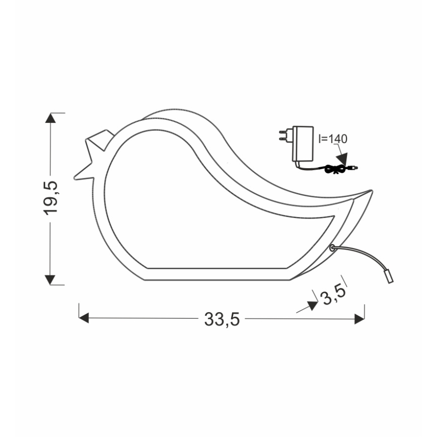 LED vaikiška stalinė lempa BIRD LED/12W/230V rožinė