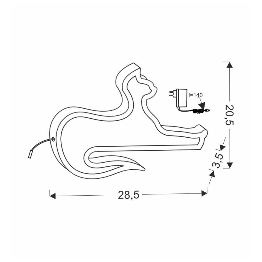 LED vaikiška stalinė lempa CAT LED/13W/230V juoda