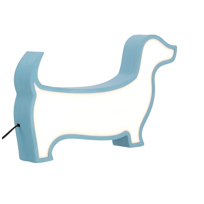 LED vaikiška stalinė lempa DOG LED/12W/230V mėlyna