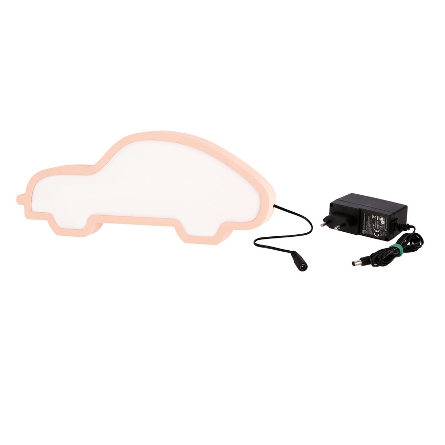 LED Vaikiška stalinė lemputė CAR LED/11W/230V rožinė