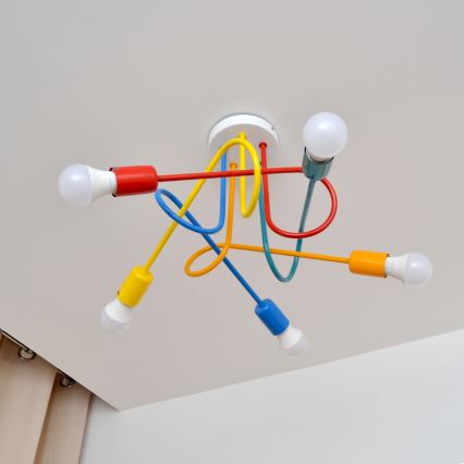 LED Vaikiškas paviršinis šviestuvas OXFORD 5xE27/15W/230V