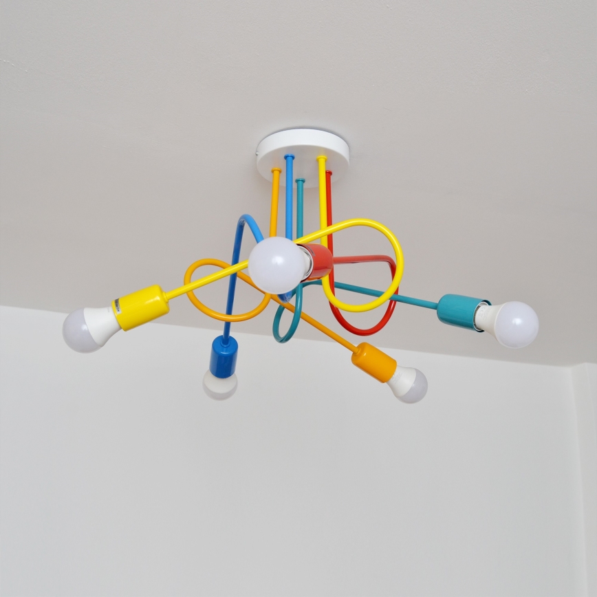 LED Vaikiškas paviršinis šviestuvas OXFORD 5xE27/15W/230V