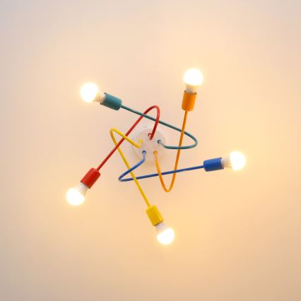 LED Vaikiškas paviršinis šviestuvas OXFORD 5xE27/15W/230V