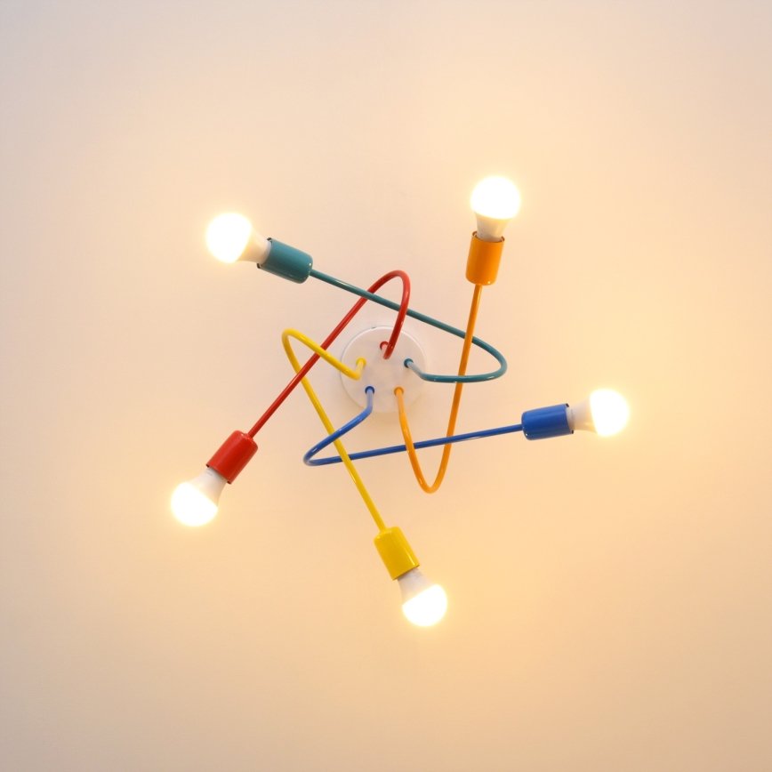 LED Vaikiškas paviršinis šviestuvas OXFORD 5xE27/15W/230V