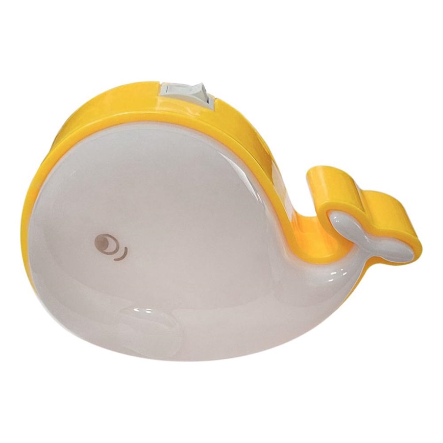 LED vaikiškas naktinis šviestuvas LED/0,5W/230V banginis