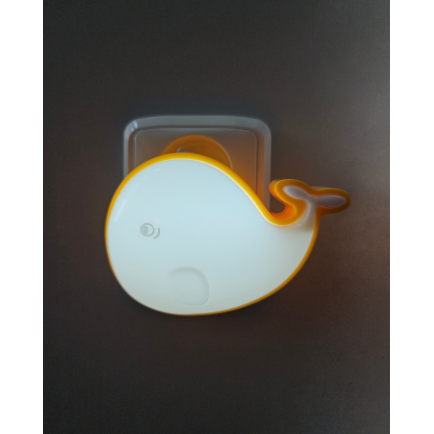LED vaikiškas naktinis šviestuvas LED/0,5W/230V banginis