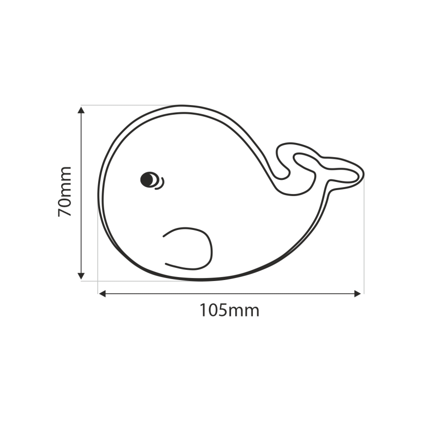 LED vaikiškas naktinis šviestuvas LED/0,5W/230V banginis